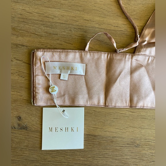 Meshki satin crop top. Size small. Color pink/rose. - Picture 2 of 3